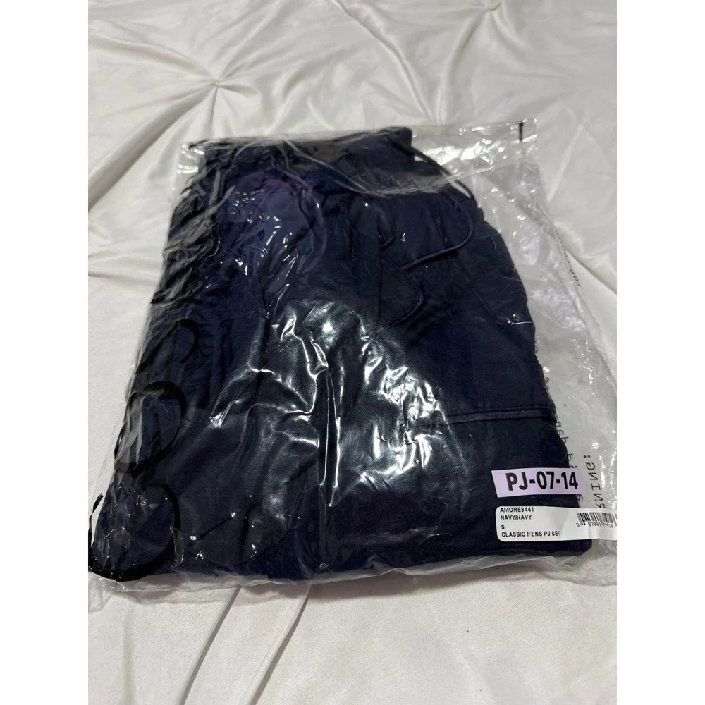Cosabella Classic Men's Pajama Set Navy Long Sleeve & Pants Size S